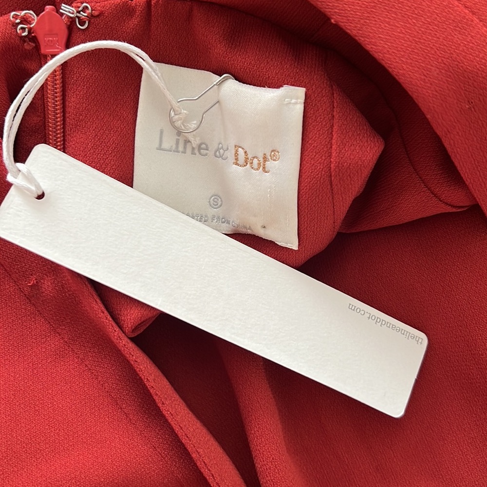 Line & Dot Backless Rust Mini Dress - Picture 5 of 6